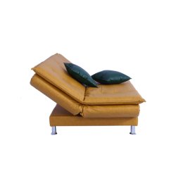 Dolphin Leatherette Convertible Sofa Cum Bed in Yellow Colour