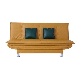 Dolphin Leatherette Convertible Sofa Cum Bed in Yellow Colour