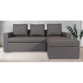 Luke Fabric RHS Pull-Out Sofa Cum Bed in Dark Grey Colour with Storage