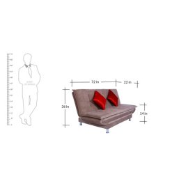 Dolphin Convertible Sofa Cum Bed in Light Brown Colour