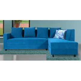 Jordan Fabric LHS Sectional Sofa ( 3+ Lounger) in Blue Colour