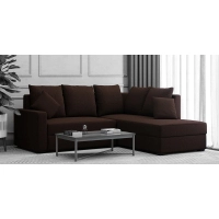 Jordan Fabric LHS Sectional Sofa(2+ Lounger)in Brown Colour