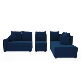 Jordan Fabric LHS Sectional Sofa in Blue Colour