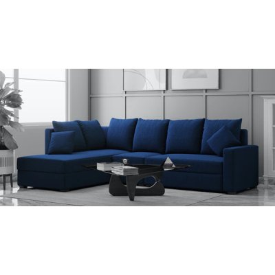 Jordan Fabric RHS Sectional Sofa(3+Lounger) in Blue Colour