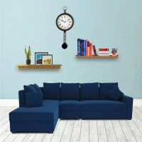 Jordan Fabric RHS Sectional Sofa(3+Lounger) in Blue Colour