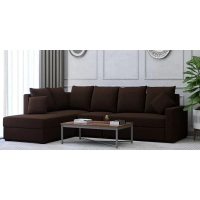 Jordan Fabric RHS Sectional Sofa(3+ Lounger)in Brown Colour