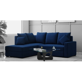 Jordan Fabric LHS Sectional Sofa(2+Lounger) in Blue Colour