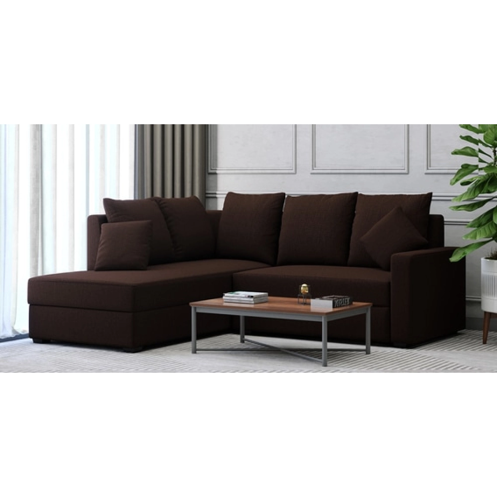 Jordan Fabric RHS Sectional Sofa in Brown Colour